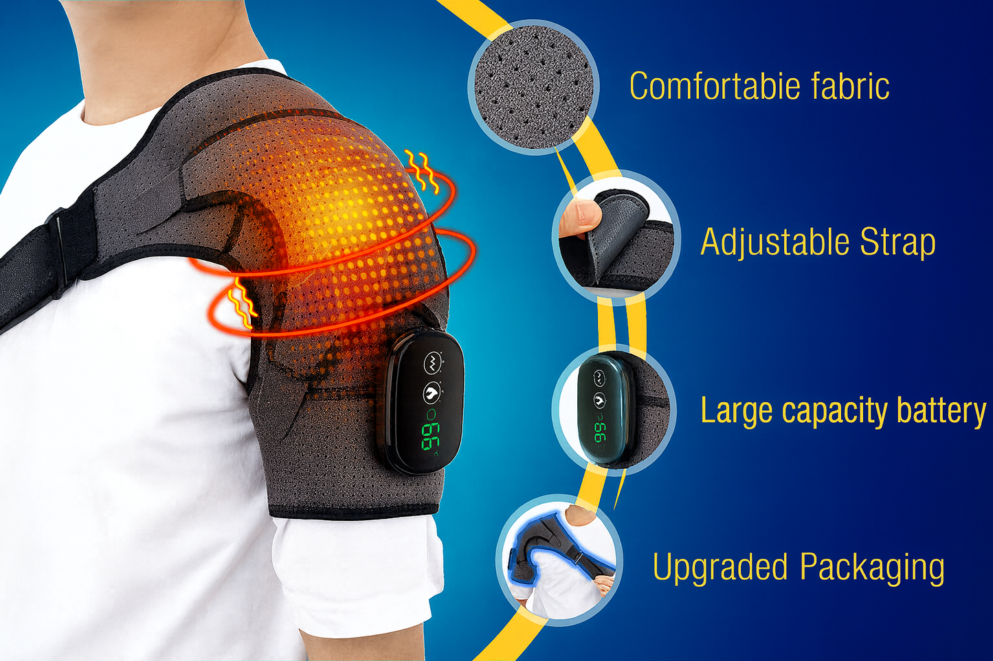 THERMAL SHOULDER SUPPORT WITH MASSAGE